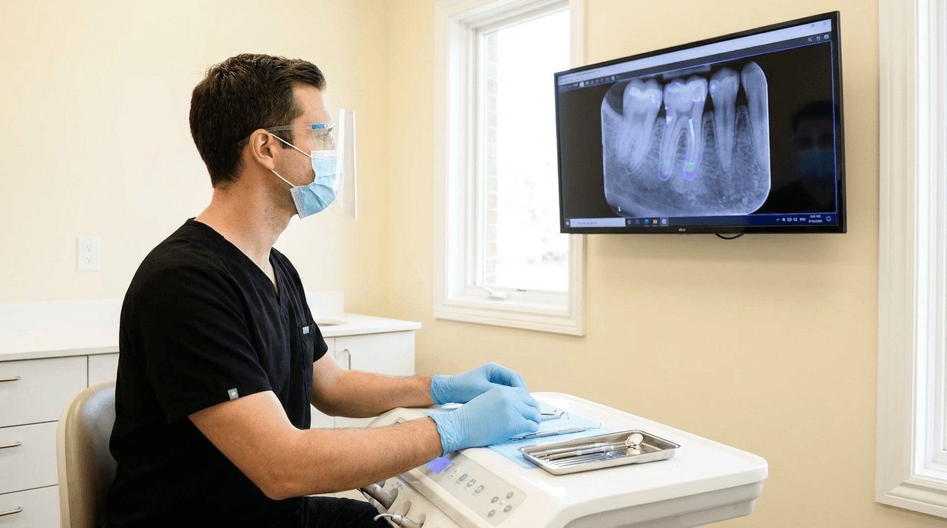 Overjet Vision AI bone loss measurement on dental radiographs